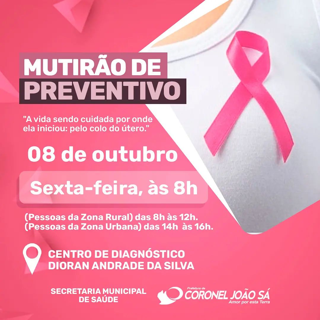 Mutirão de Exames Preventivos de Colo de Útero acontecerá nesta sexta-feira, 08